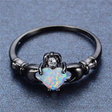 Fire Opal Heart Ring