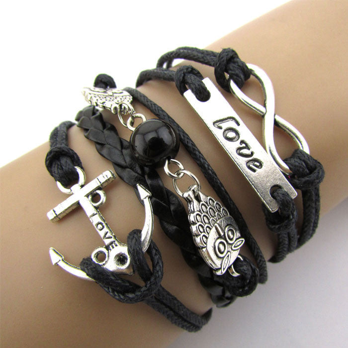 Friendship Leather Charm Bracelet