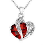 Necklace heart-shaped zircon