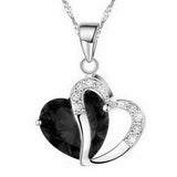 Necklace heart-shaped zircon