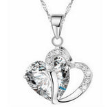 Necklace heart-shaped zircon