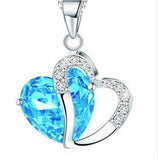 Necklace heart-shaped zircon