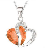 Necklace heart-shaped zircon